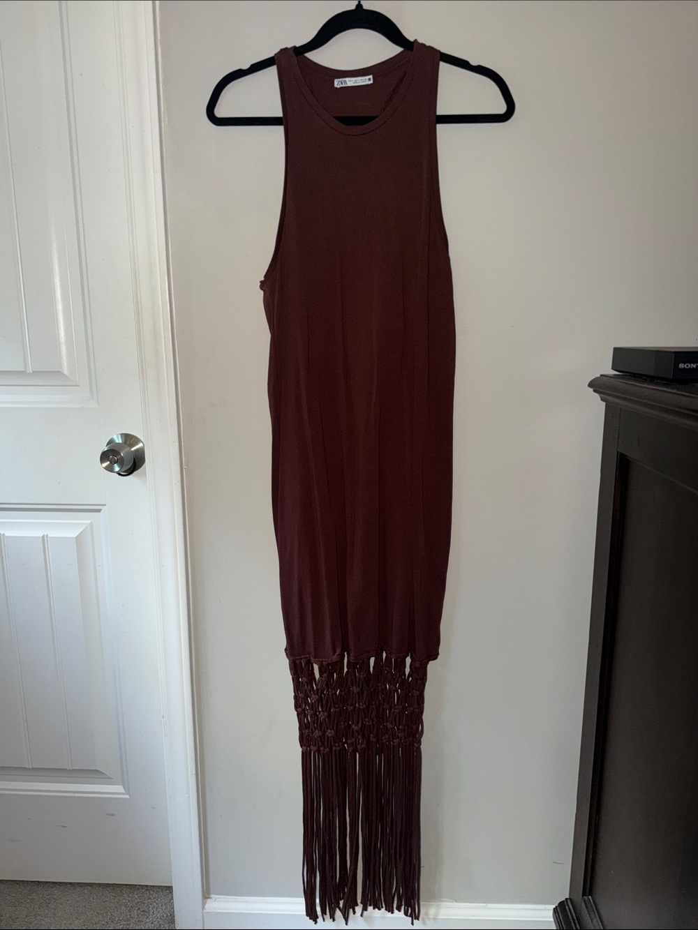 zara fringe maxi dress